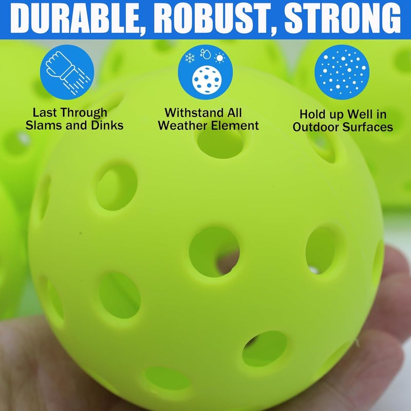 Magicorange Pickleball Balls, 20 Pack USAPA Approved Outdoor Pickleballs, High Elasticity & Durable Pickle Balls - Image 3